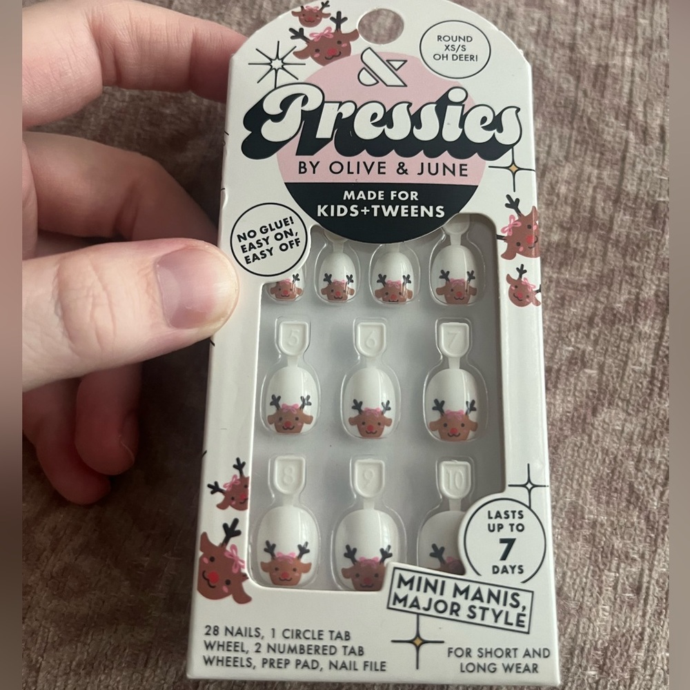 *5/$30* Pressies by Olive & June Kids' Reindeer Press-On Nails